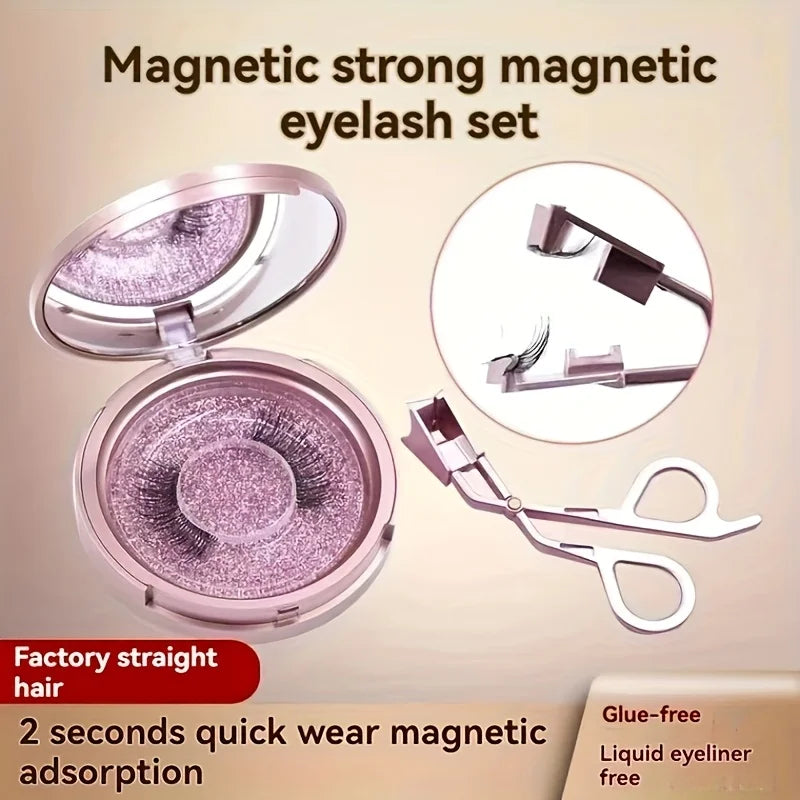 2 pairs of magnetic eyelashes light and soft, repeatedly used, thick and big eyes easy to wear with mirror mbzr