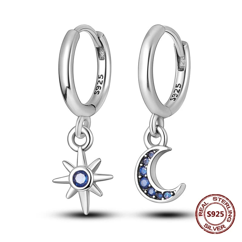 Fine Jewelry 925 Silver Rose Gold Plated Zircon Sparklin Hoop Earrings For Women mbzr