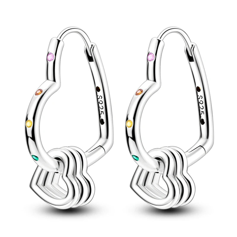 MULA 925 Sterling Silver Earrings Fasion Jewelry Zircon Starry Crystal Hoop Earrings