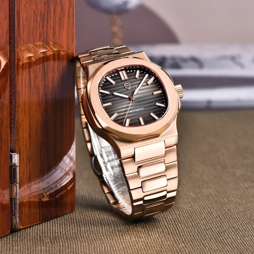 PAGANI DESIGN New Men's Watches Luxury Rose Gold Automatic Watch For Men Mechanical Wristwatch Waterproof AR Sapphire Clock 2026