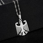 2025 Trendy US EU Hot Sale Stainless Steel Germany Eagle Pendant Necklace Unisex Couple Ethnic Style Patriotic Jewelry Gift