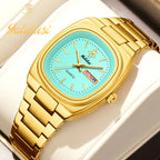 YaLaLuSi Unisex Fashion Waterproof Sport Watch Dual Calendar Gold Quartz Business Elegant with Box Remover Free Shipping mbzr