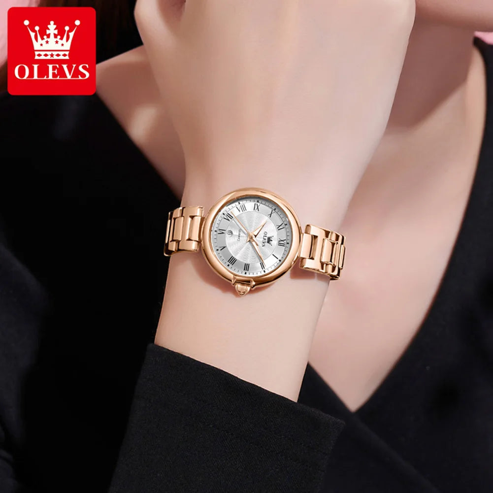 OLEVS 5608 Women Fashion Watch Stainless Steel Calendar Night Light Watch Original Brand Elegant Women Quartz Watch Reloj Mujer mbzr