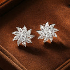 OXTAO Sparkling Sunflower Stud Earrings for Women 14K Gold Filled Moissanite&Zircon Flowers Earrings Wedding Party Jewelry Gift