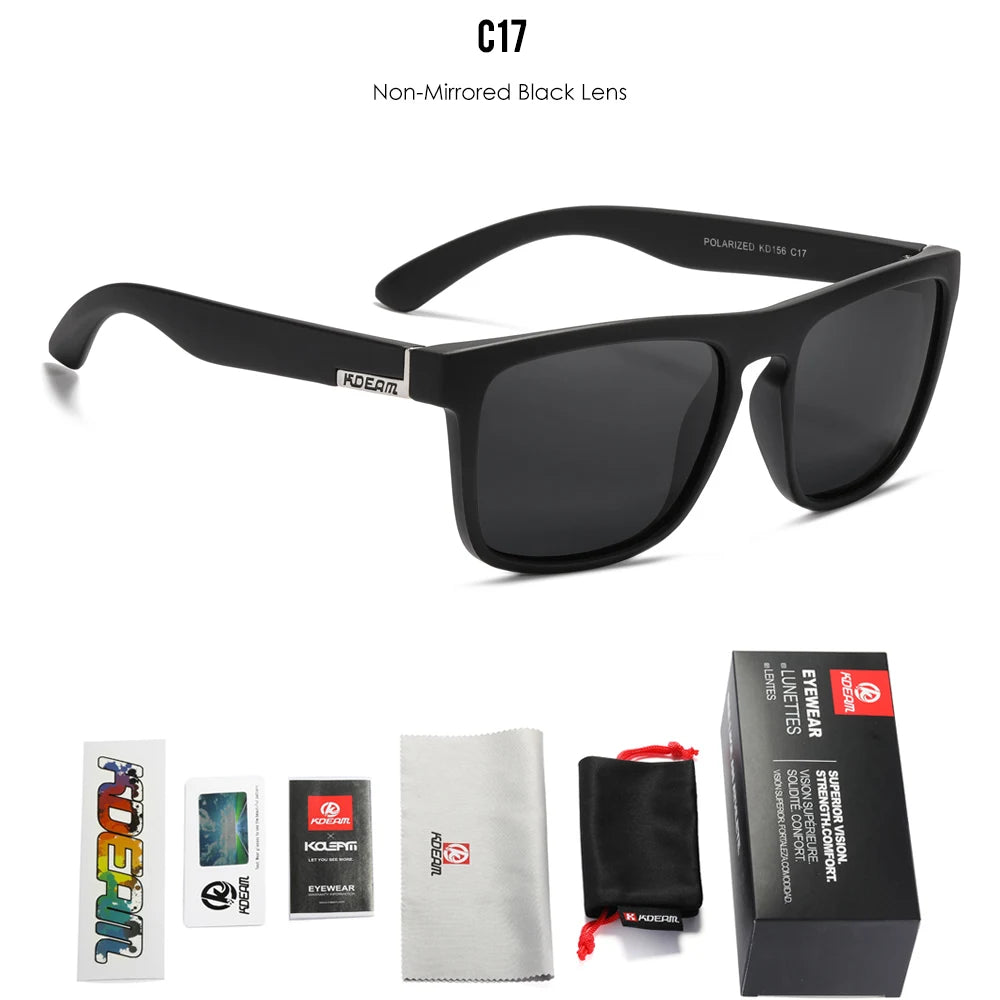 KDEAM Legend Square Sunglasses Polarized Lens Unisex for Outdoors with Brand Box