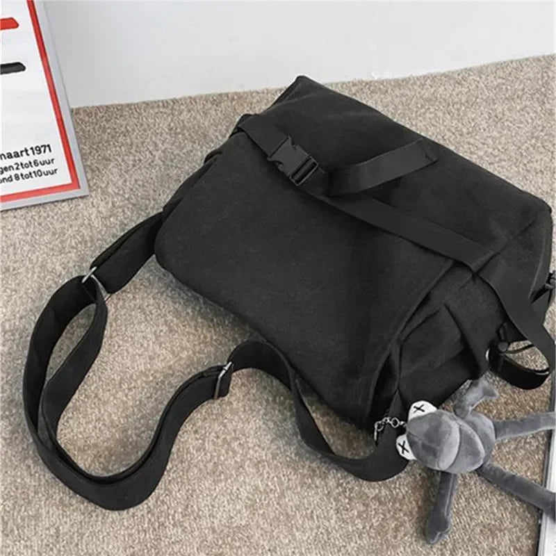 Canvas Crossbody Bags for Men Large Capacity Simple Messenger Bag Casual Ins Students School Bags Men's Shoulder Bag Satchel