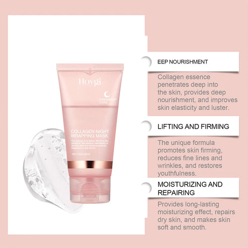 Collagen Overnight Wrapping Peel Off Facial Mask Cream Deeply Hydrates Night Care mbzr