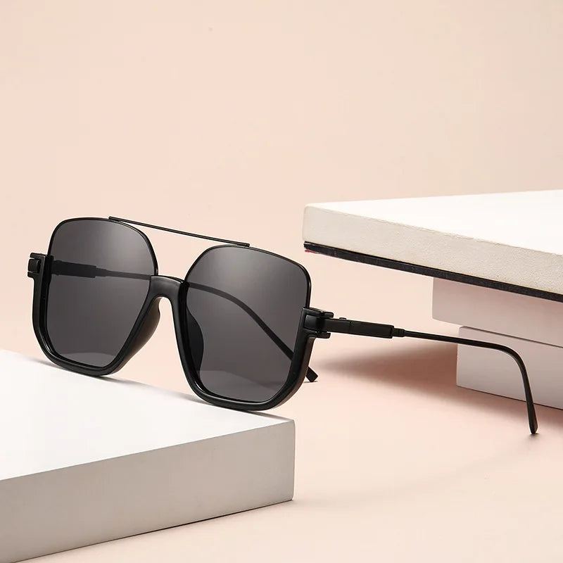 2026 New Man Woman Sun Glasses High Quality UV400 Sunglasses Unisex Double Beam Design Half-Frame Sunnies Fashion Versatile Shade Square large Frame Sunglasses