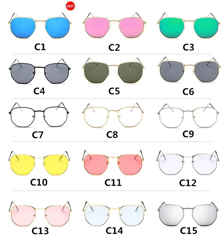 New Metal Men Sunglasses Brand Designer Sun Glasses Vintage Women Female Classic Driving Eyewear Uv400 2023