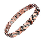 Vintage Copper Magnetic Bracelets for Men and Women Elegant Leaf Heart Bracelet Jewelry