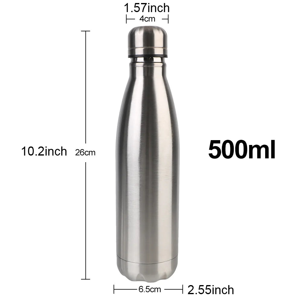 500ml Thermos For Sport Bottles Double-Wall Insulated Vacuum Flask BPA Free Thermos Stainless Steel Water Bottle Cola Water Beer mbzr