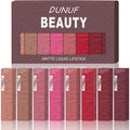 8pcs/set Matte Velvet Lip Gloss Lipstick Lip Stain Waterproof Non-transfer Highly Pigmented Nude Red Y2K Sexy Daily&Party Makeup mbzr