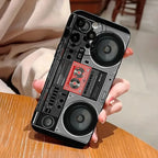 Phone case: audio pattern black, fashionable and popular suitable for iPhone 17/16/15/14/13/12/11 Pro Promax Plus phone case