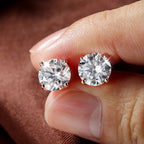 Smyoue 0.2-3CT Moissanite Stud Earrings Rose Gold S925 Silver Lab Diamond Women Wedding Sparkling Jewelry