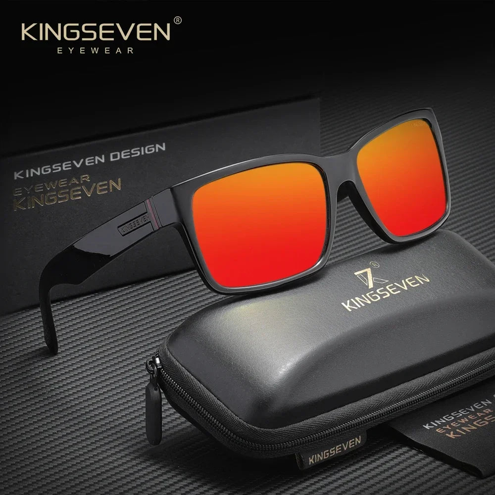 KINGSEVEN Square Frames Fashion Sunglasses For Women Men Driving Polarized UV400 Glasses Outdoor Protective Sports Eyewear