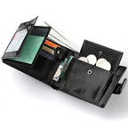 Men's Wallet Large Capacity Multi-Function Short Wallet Multi-slot Zipper Coin ID Credit Card Holder Men's Wallet mbzr