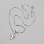 Vnox Silver Color O-Chain Stainless Steel Hollow Four Point Star Pendant Necklace for Men, Hip Hop Minimalist Necklaces Gift Ne
