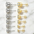 6pairs/set  Mixed Size 3‑8MM Cubic Zirconia Stud Earrings Set 316L Stainless Steel Hypoallergenic Waterproof Earring Gift for Sensitive Ears