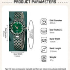 Women Fashion Watches Heart Rhinestone Ring Necklace Earring Jewelry Set Luxury Dress Quartz WristWatch Simple Elegant Watch Gif mbzr