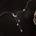 Fashion Necklace Star Moon Tassel Pendant Rhinestones Clavicle Chain Choker Collares Wedding Jewelry Accessories for Women