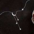 Fashion Necklace Star Moon Tassel Pendant Rhinestones Clavicle Chain Choker Collares Wedding Jewelry Accessories for Women