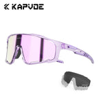 KAPVOE New Outdoor Photochromic Cycling Sunglasses hiking eyewear Men Bike Glasses Sports Mountain Climbing Women MTB Bike Glasses UV400 Pickleball Baseball Tennis Goggles