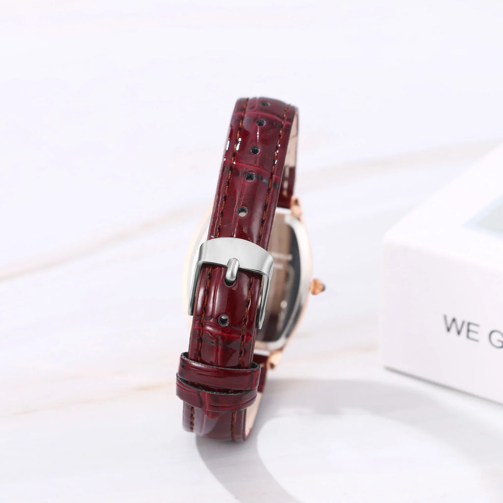 Waterproof Women Watch Leather Strap Roman Numeral scale Quartz Watch Rectangular Women's Fashion Exquisite Small Watch mbzr