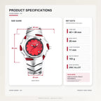 DENVOSI Futuristic Sport Watch Irregular Shark Wave Design Analog Quartz Metal Band for Men and Women