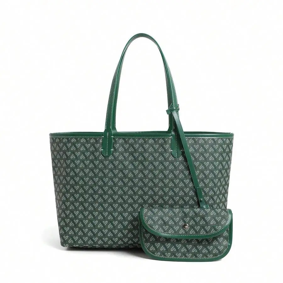 Women Minimalist Tote Bag Set With Wallet, Large Capacity Shoulder Bag, Office Casual Handbag mbzr