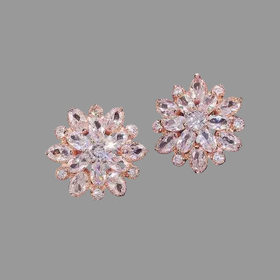 Cute Big AAAAA Bling Cubic Zirconia 925 Silver Needle Stud Earrings Fashionable Flower Earring for Women Jewelry Gift Brincos mbzr