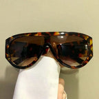 Oversized Flat Top Tortoiseshell Sunglasses With Metal Hinges Unisex Fashion Accessory mbzr