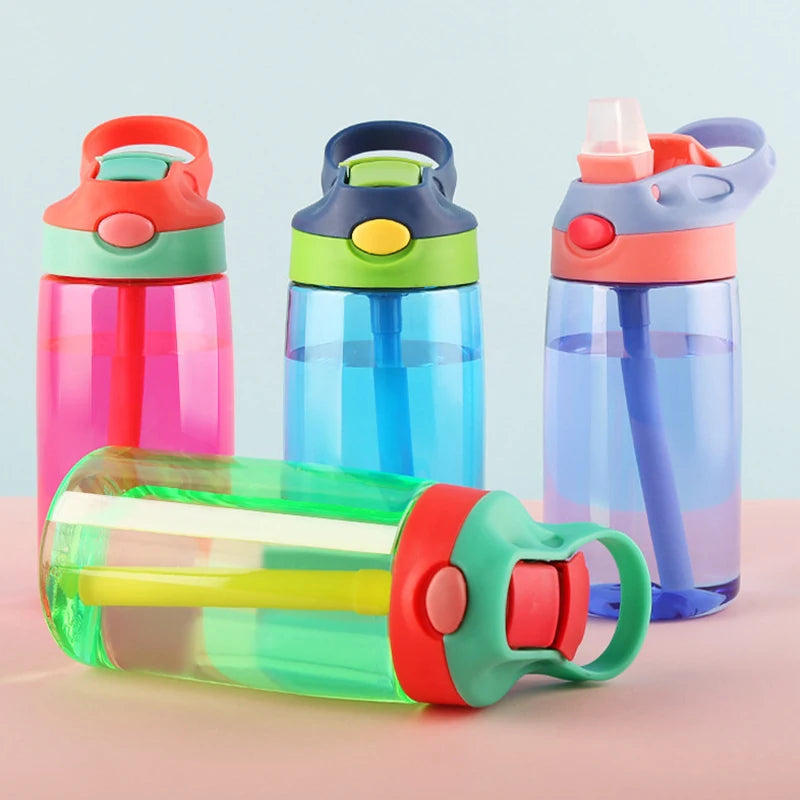480ml Water Bottle With Straw Kids Girls Portable Travel Bottles Gym Sports Fitness Cup Summer Cold Water Juice Drinking Bottle mbzr