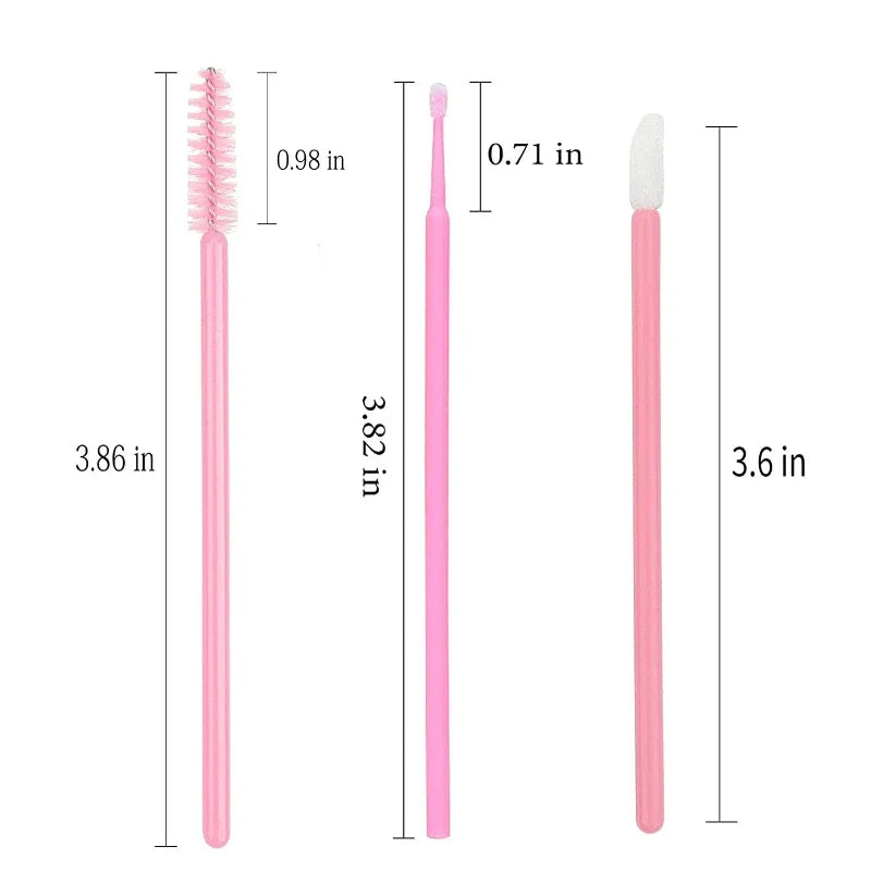 200pcs Disposable Brushes Set Mascara Wands Lip Brushes Microbrush Applicator Swab for Eyelash Extension Eyebrow Makeup Tools mbzr