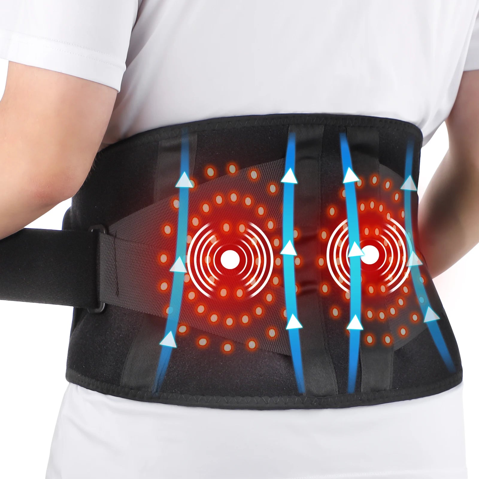 5-speed Heated Waist Belt Lower Back Lumbar Support Heating Pad 3 Vibration Massage Brace Abdomen Warm Menstrual Care Wrap mbzr