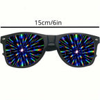 Prism Diffraction Glasses – Black Frame Light Refraction Lenses, Rave & Party Sunglasses for Concerts, Disco & Casual Wear, No Prescription Needed, Durable Fun Eyewear mbzr