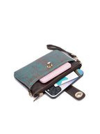 Floral Embossed Crossbody Bag for Women Multi Compartment Shoulder Purse With Removable Wristlet Strap Secure Turn Lock Zipper Closure Lightweight Portable Casual Satchel for Outdoor Hiking Camping Road Trip Daily Errands Wee mbzr