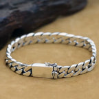 Silvery Plated High Quality Fashion Miami Cuban Chain Bracelet Men's Trend Charm Bracelet Casual Business Party Jewelry Gift
