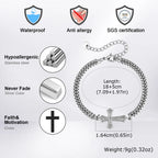 Cross Bracelets Stainless Steel Multi Layer Chain Wristband Casual Jewelry for Men
