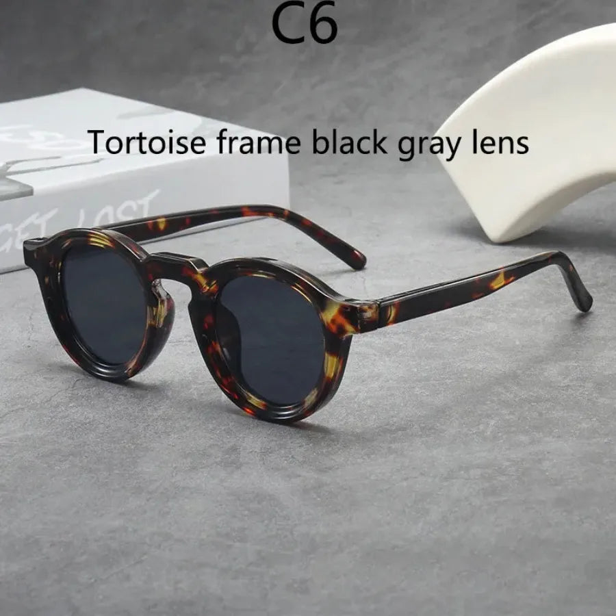 2025 Retro Thick Framed Oval Sunglasses For Men American Style Gray Eyewear Retro Leopard Print Glasses UV400 Prescription