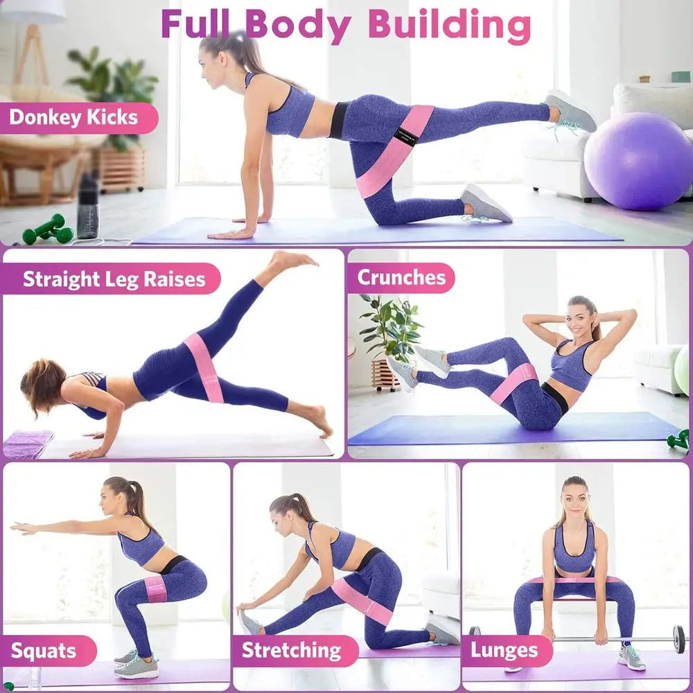 3-Set Proportional Resistance Bands for Fitness, Pilates, Yoga, Home Gym, Lower Body Training | Suitable for All Strength Levels mbzr