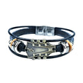 Guitar Headstock Leather Wrap Bracelet Unisex Rock Punk Style