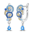 MULA 925 Sterling Silver Sun Moon Stars Hoop Earring For Women Classic Simple Fashion Sparkling Earring Anniversary Jewelry Gift