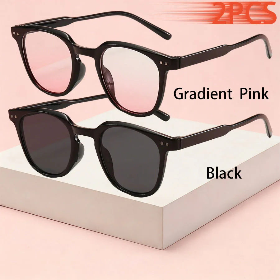 1-2PCS Fashion Small Round Unisex Cartier Glasses Blush Gradient Lenses Sunglasses For Women Men Classic Metal Decoration Sun Glasses Outdoor Driving Shade Sunglasses
