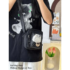 Y2K Mini Women's Korean Style Casual Crossbody Bag with Transparent Pocket, Small Shoulder Bag, Wallet and Phone DIY Bag mbzr
