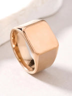 Punk Style Stainless Steel Ring for Men, Unique Square Smooth Finish Titanium Ring, Bold Fashion Statement Jewelry, Stackable Rings, Stacking Rings, Square Shaped Ring, Stackable Finger Rings, Metal Rings