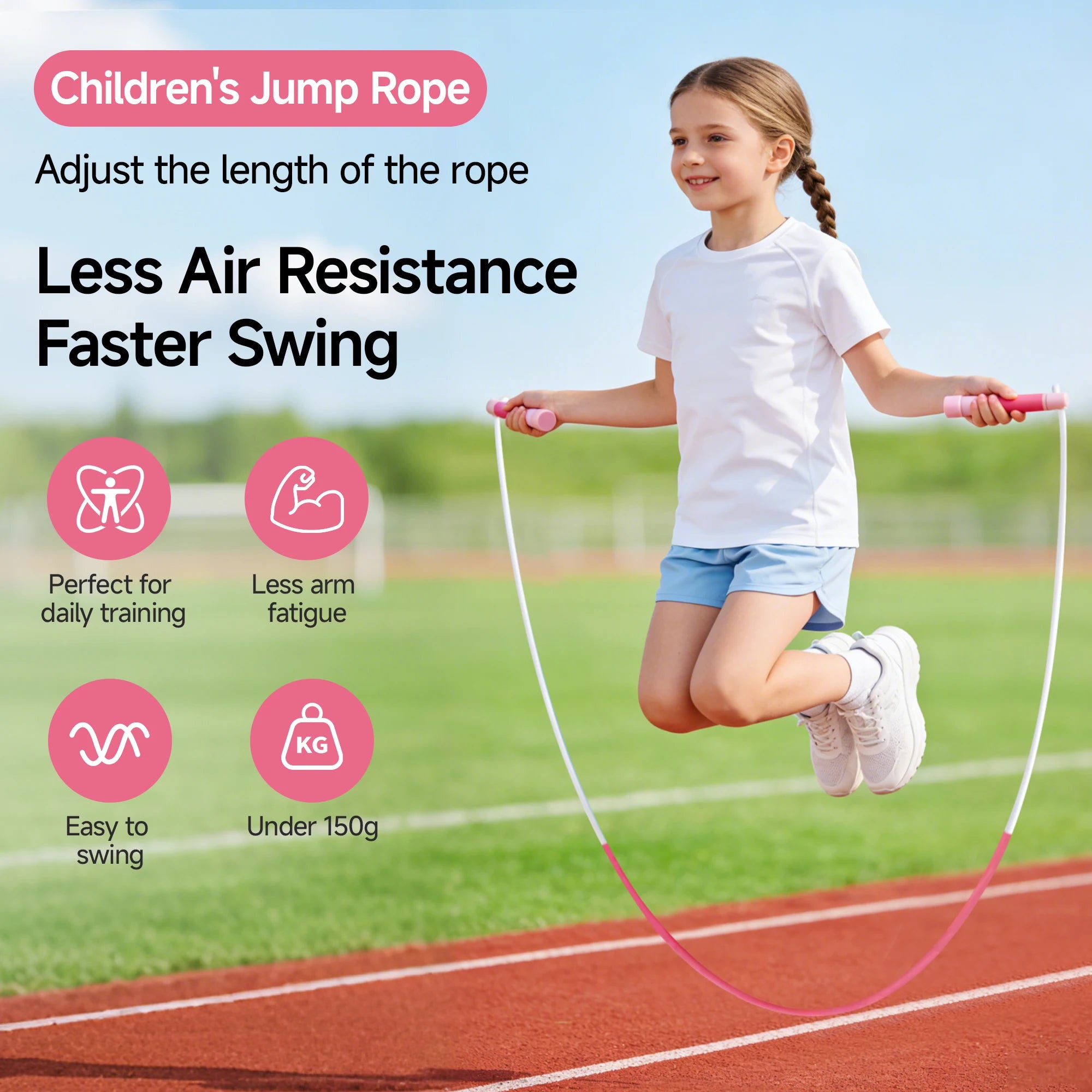 YUEDONG Kids Speed Jump Rope Length Adjustable Jumping Rope Segmented Anti-Tangle Skipping Rope Unisex Fitness Toy for Boys & Girls Indoor Outdoor Workout 2.4M/2..8M mbzr