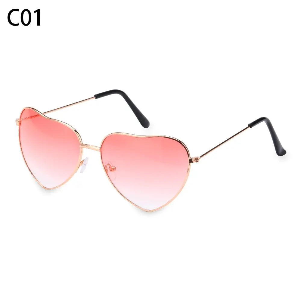 Trendy Heart-Shaped Glasses Women Heart Sunglasses Vintage Metal Frame Polarized Sun Glasses UV400 Eyewear