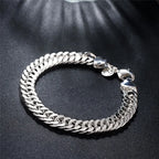 Fine 925 Sterling Silver Noble Nice Chain Solid Bracelet for Women Men Charms Party Gift Wedding Fashion Jewelry Hot Model mbzr