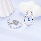 MULA 925 Sterling Silver Sun Moon Stars Hoop Earring For Women Classic Simple Fashion Sparkling Earring Anniversary Jewelry Gift