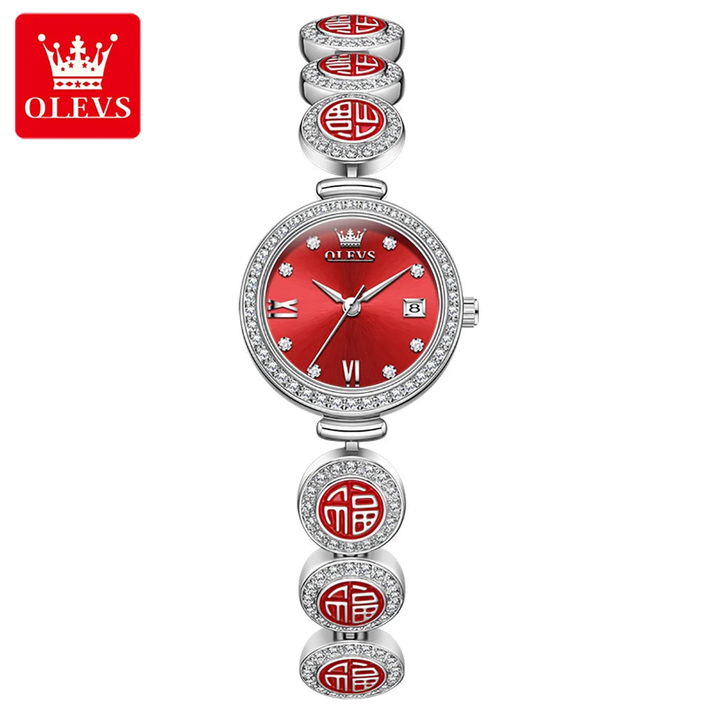 OLEVS 5630 Women Watch Luxury Brand Diamond Watch Date Waterproof Clock Quartz Watch Exclusive Blessing Bracelet Women Watch mbzr
